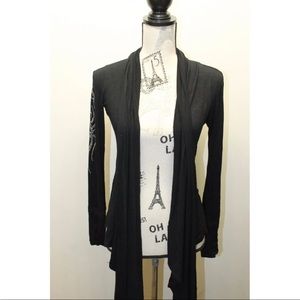 S12 Black 3D Metal Crystallize Women Over Piece Wings Blouse  Black USA Med Wrap